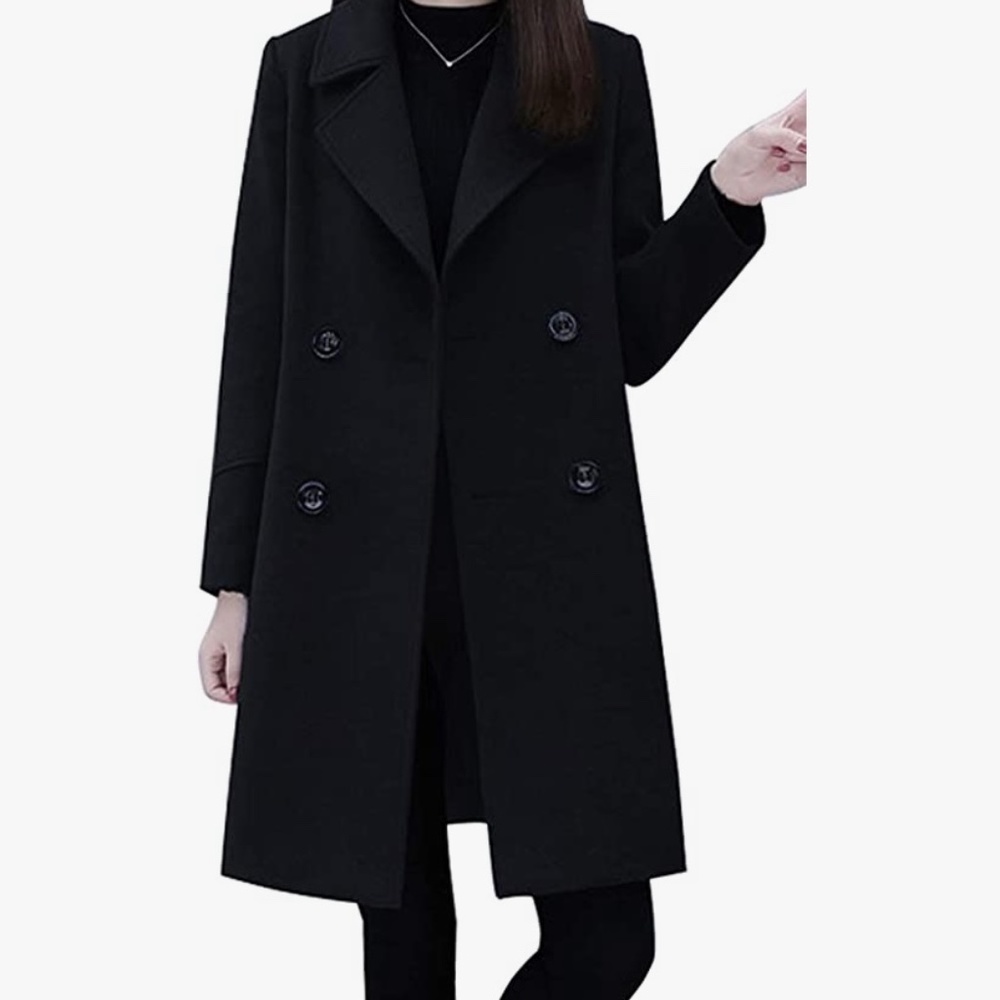 Mid-long black coat